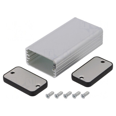 Carcasă aluminiu gri 45x25x80mm | Electronic-mag.ro | Componente Electronice