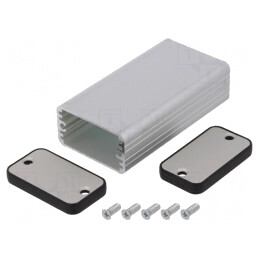 Carcasă aluminiu gri 45x25x80mm | Electronic-mag.ro | Componente Electronice