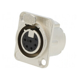 Conector XLR Soclu Mamă Argint 7.5A NC6FD-LX | Electronic-mag.ro | Componente Electronice