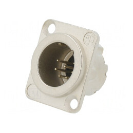 Conector XLR Soclu Tată Argint 5A | Electronic-mag.ro | Componente Electronice