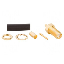Soclu SMA Mamă Drept 50Ω Aurit PTFE Alamă | Electronic-mag.ro | Componente Electronice