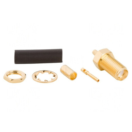 Soclu SMA Mamă Drept 50Ω Aurit PTFE Alamă | Electronic-mag.ro | Componente Electronice