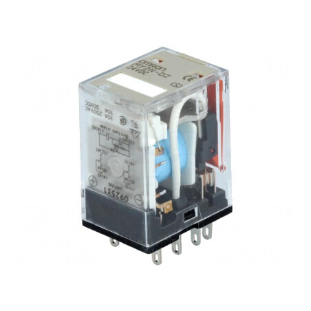 Releu Electromagnetic DPDT 24VDC 10A | Electronic-mag.ro | Componente Electronice