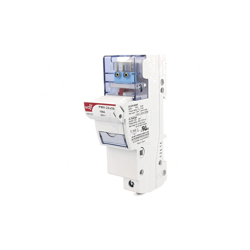 Clemă siguranţe cilindrice 22x58mm şină DIN 125A gri | Electronic-mag.ro | Componente Electronice
