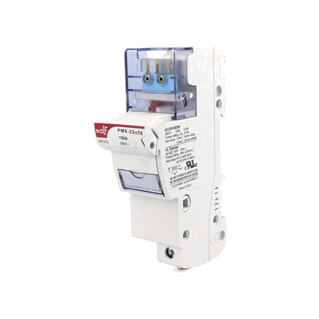 Clemă siguranţe cilindrice 22x58mm şină DIN 125A gri | Electronic-mag.ro | Componente Electronice