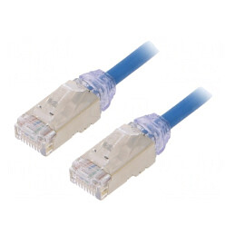 Patch cord albastru 2m 28AWG F/UTP 6a LSZH | Electronic-mag.ro | Componente Electronice