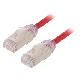 Cablu Patch F/UTP Cat6a LSZH Roșu 2m 28AWG