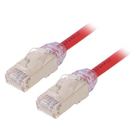 Cablu Patch F/UTP Cat6a LSZH Roșu 2m 28AWG | Electronic-mag.ro | Componente Electronice