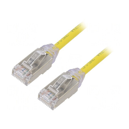 Patch cord galben 2m F/UTP 6a LSZH 28AWG | Electronic-mag.ro | Componente Electronice