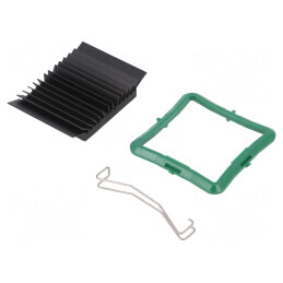 Radiator extrudat cu aripioare BGA negru 40mm x 40mm | Electronic-mag.ro | Componente Electronice