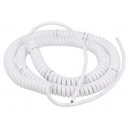 Cablu Spirale Alb 0.8m-3.2m 4x0.15mm2 PUR 300V