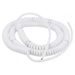 Cablu Spirale Alb 0.8m-3.2m 4x0.15mm2 PUR 300V | Electronic-mag.ro | Componente Electronice