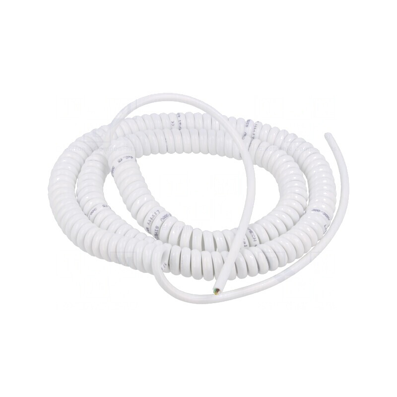 Cablu Spirale Alb 0.8m-3.2m 4x0.15mm2 PUR 300V | Electronic-mag.ro | Componente Electronice