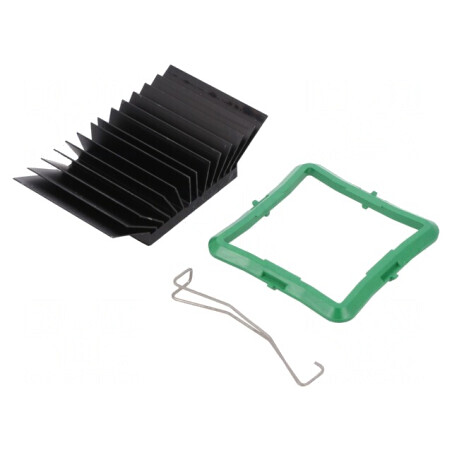 Radiator Extrudat cu Aripioare BGA Negru 40x40mm | Electronic-mag.ro | Componente Electronice