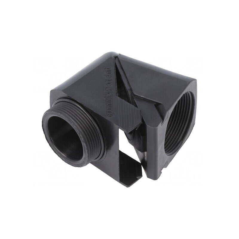 Conector în unghi PG29 IP68 poliamidă neagră Snap Elbow | Electronic-mag.ro | Componente Electronice