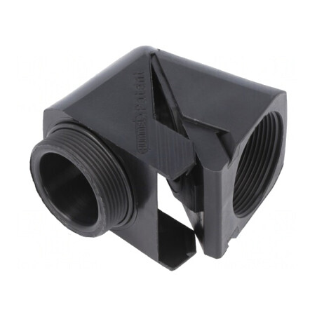 Conector în unghi PG29 IP68 poliamidă neagră Snap Elbow | Electronic-mag.ro | Componente Electronice