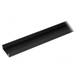 Profil Aluminiu Negru pentru Module LED 2m WIDE24 de Suprafață | Electronic-mag.ro | Componente Electronice