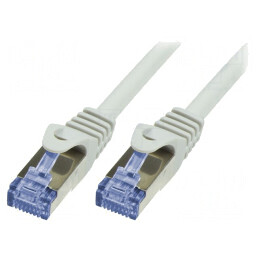 Patch cord S/FTP Cat 6a LSZH Gri 15m