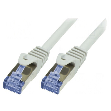 Patch cord S/FTP Cat 6a LSZH Gri 15m | Electronic-mag.ro | Componente Electronice
