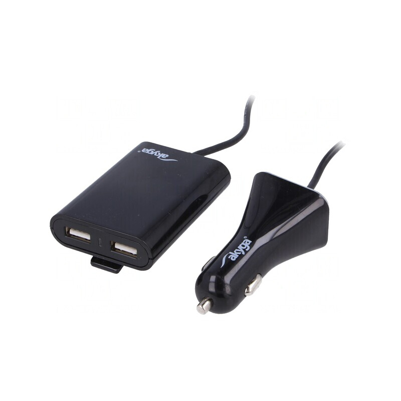 Încărcător Auto USB 4 Porturi 12-24V Negru | Electronic-mag.ro | Componente Electronice
