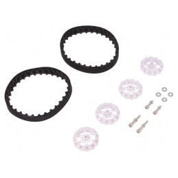 Şenile Ax cu Crestătură D, 35mm, Set 2 buc, Alb | Electronic-mag.ro | Componente Electronice