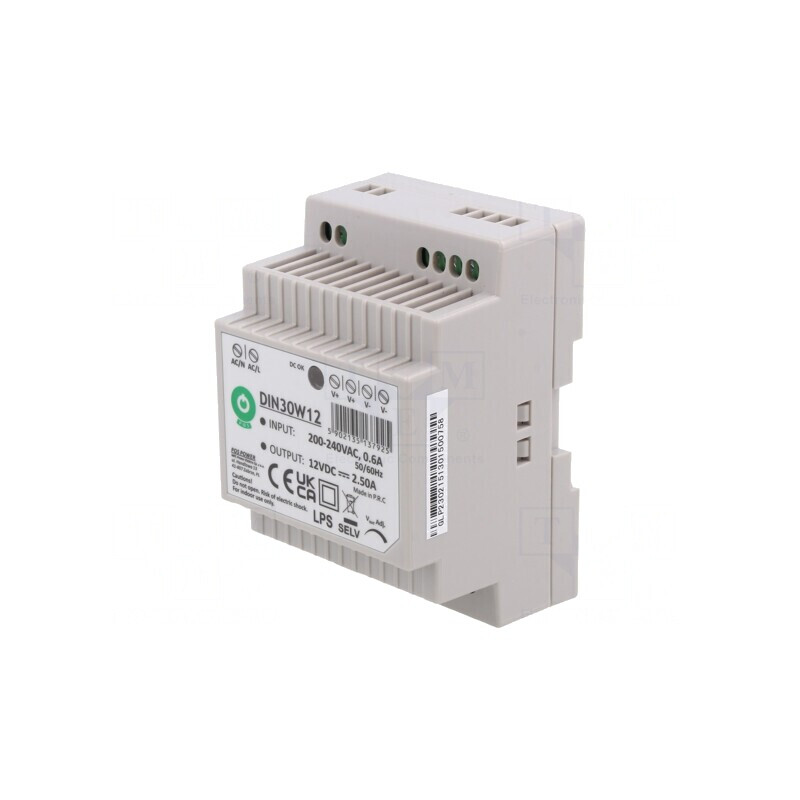 Alimentator Pulsatoriu pentru Șină DIN 30W 12V 2.5A | Electronic-mag.ro | Componente Electronice Alimentator Pulsatoriu pentru Șină DIN 30W 12V 2.5A | Electronic-mag.ro | Componente Electronice