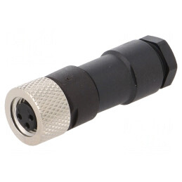 Conector M8 Mamă 3 PIN Drept pe Cablu 4A IP67 60V | Electronic-mag.ro | Componente Electronice
