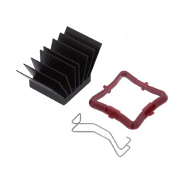 Radiator extrudat cu aripioare BGA negru 23mm x 23mm | Electronic-mag.ro | Componente Electronice
