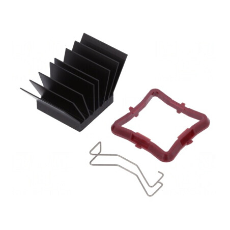 Radiator extrudat cu aripioare BGA negru 23mm x 23mm | Electronic-mag.ro | Componente Electronice