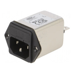 Conector Alimentare AC C14 2A 250VAC | Electronic-mag.ro | Componente Electronice
