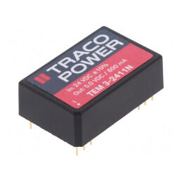 Convertor DC/DC 3W 24V la 5V 600mA TEM 3-2411N | Electronic-mag.ro | Componente Electronice