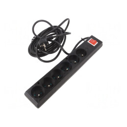 Prelungitor alimentare 6 prize negru 5m 16A | Electronic-mag.ro | Componente Electronice