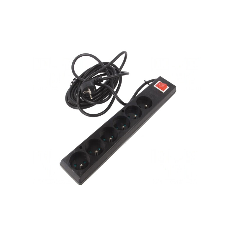 Prelungitor alimentare 6 prize negru 5m 16A | Electronic-mag.ro | Componente Electronice Prelungitor alimentare 6 prize negru 5m 16A | Electronic-mag.ro | Componente Electronice