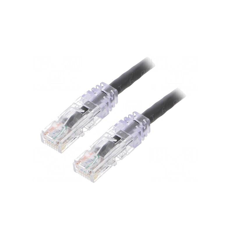 Patch cord TX6 PLUS U/UTP 6 LSZH Negru 3m | Electronic-mag.ro | Componente Electronice