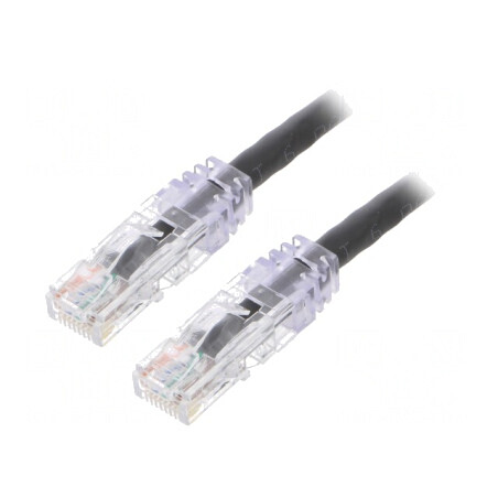 Patch cord TX6 PLUS U/UTP 6 LSZH Negru 3m | Electronic-mag.ro | Componente Electronice