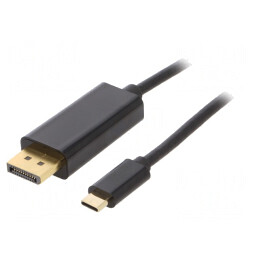 Adaptor DisplayPort la USB-C 1.8m Negru | Electronic-mag.ro | Componente Electronice