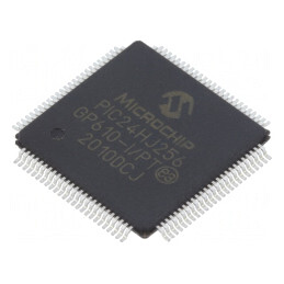 IC: microcontroler PIC | 256kB | SMD | TQFP100 | PIC24 | 16kBSRAM | PIC24HJ256GP610-I/PT