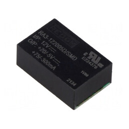 Convertor DC/DC 3W 12V la 20VDC și -5VDC SMD RA3 | Electronic-mag.ro | Componente Electronice