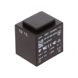 Transformator Încapsulat 3.2VA 230V 9V 178mA PCB | Electronic-mag.ro | Componente Electronice