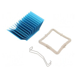 Radiator Extrudat cu Aripioare BGA Albastru 35mm x 35mm | Electronic-mag.ro | Componente Electronice