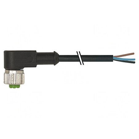 Cablu de conectare M12 4 pini unghi 3m 250VAC 4A PUR | Electronic-mag.ro | Componente Electronice