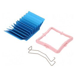 Radiator extrudat cu aripioare BGA albastru 33x33mm | Electronic-mag.ro | Componente Electronice