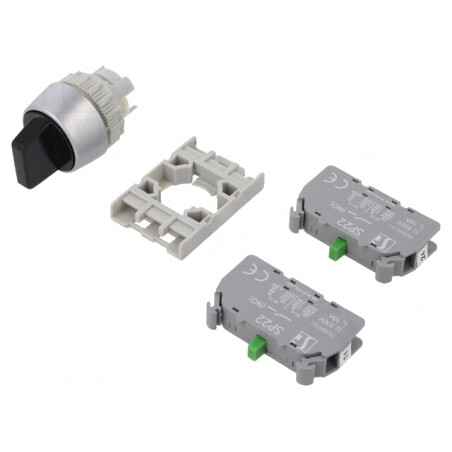 Comutator Rotativ 22mm IP65 Negru 3 Pozitii | Electronic-mag.ro | Componente Electronice