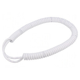 Cablu Spiralat PUR Alb 300V 0,5m-2m | Electronic-mag.ro | Componente Electronice