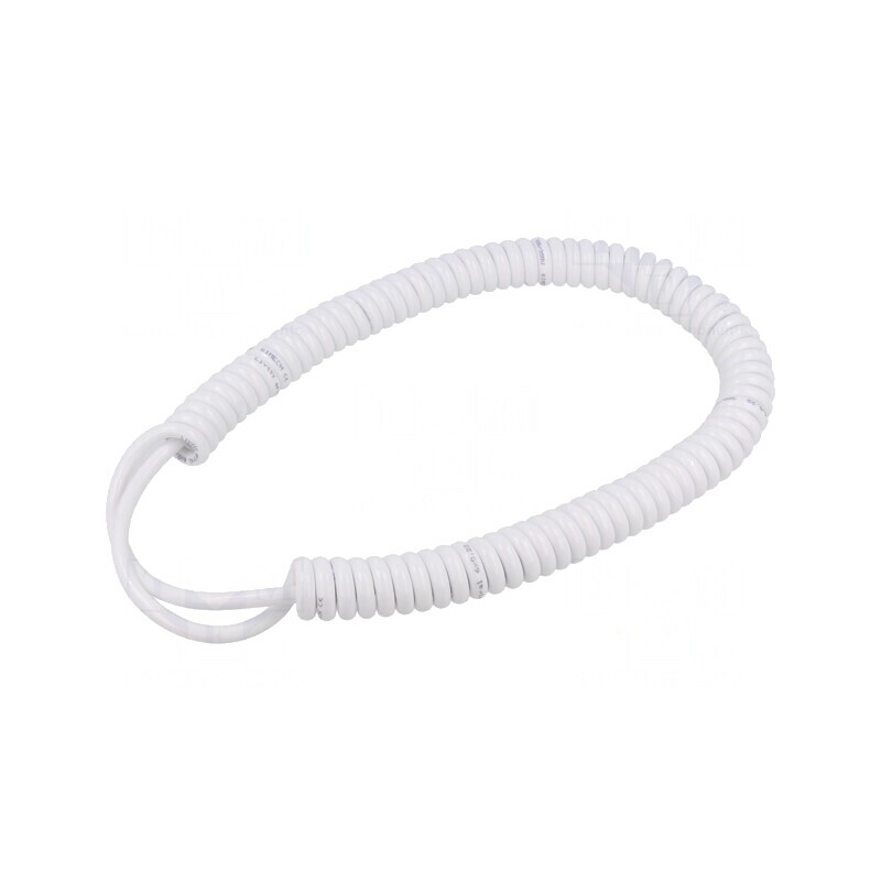 Cablu Spiralat PUR Alb 300V 0,5m-2m | Electronic-mag.ro | Componente Electronice