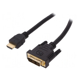 Cablu | HDMI 1.4 | DVI-D (18+1) mufă,HDMI mufă | 10m | negru | 30AWG | AK-330300-100-S