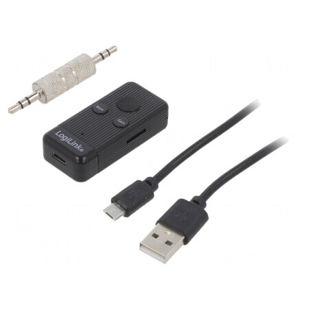 Receiver Bluetooth Neagră Jack 3.5mm MicroSD USB 10m 300mAh | Electronic-mag.ro | Componente Electronice