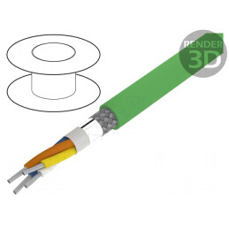 'Cablu de Rețea Verde HELUKAT® PROFInet 2x2x22AWG 5e'