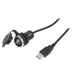 Soclu USB Panou 22mm IP65 1.5m Plastic | Electronic-mag.ro | Componente Electronice