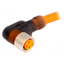 Conector M8 5m 3 PIN 90° LED PVC | Electronic-mag.ro | Componente Electronice
